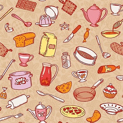 EPS 해외이미지 커피 음식 빵 백그라운드 패턴 가방 일러스트 치즈 요리 컵 세트 케이크 주방 초콜릿 숟가락 프라이팬 소시지 칼 플러그 달콤 낙서 찻주전자 만화 스케치 오브젝트 그림 복고 푸딩 해외202004 해외일러스트 식기 잡화 음료 무늬 주전자 주방용품 디저트 유제품 수저 미술 가공식품 맛 파일형식 벡터 이미지허브