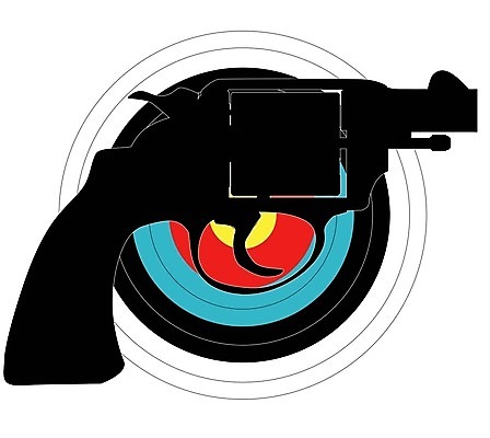 EPS 해외이미지 실루엣 백그라운드 일러스트 미술 그래픽 권총 총 목표 발사 그림 시력 윤곽 사수 리볼버 자동 해외202004 해외일러스트 무기 컨셉 문화예술 촬영기법 파일형식 벡터 이미지허브