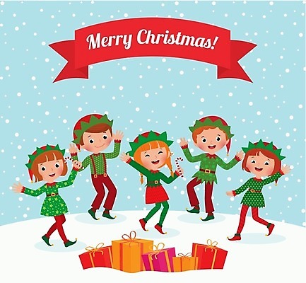 EPS 해외이미지 전통 행복 크리스마스 겨울 일러스트 요정 선물 미소 소년 야외 파티 축하 달콤 레터링 해외202004 해외일러스트 계절 기념일 남자 감정 어린이 컨셉 표정 이벤트 맛 파일형식 벡터 사람 이미지허브