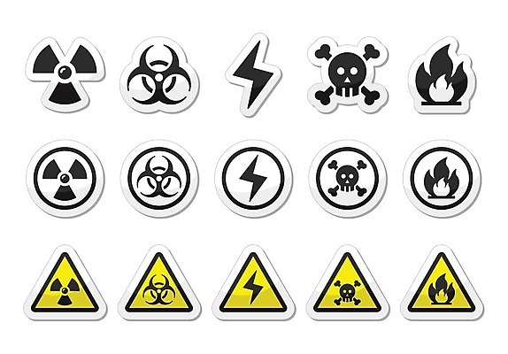 EPS 해외이미지 일러스트 표시 불 해골 경고 사람없음 금지 위험 번개 핵 방사능 안전표지판 주의표지판 해외202004 해외일러스트 자연요소 컨셉 날씨 뼈 표지판 파일형식 벡터 이미지허브