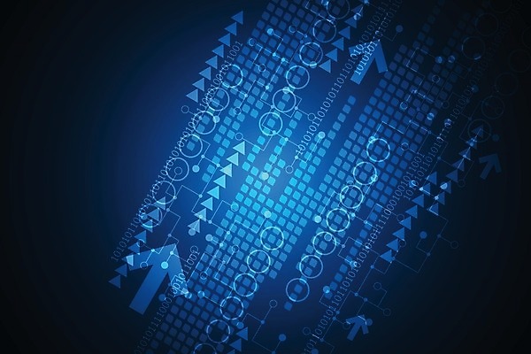 EPS 해외이미지 디자인 화살표 컨셉 일러스트 추상 미래 사람없음 그래픽 파란색 디지털 해외202004 해외일러스트 컬러 무늬 파일형식 벡터 이미지허브