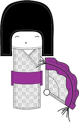 EPS 해외이미지 전통 꽃 아시아 문화 인형 일러스트 동양인 장식 장난감 일본 기모노 기념품 게이샤 이국적 스타일 해외202004 해외일러스트 식물 나라 인종 일본전통의상 오브젝트 파일형식 벡터 이미지허브