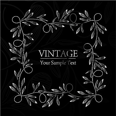 EPS 해외이미지 백그라운드 잎 라인일러스트 일러스트 사각프레임 타이포그라피 사람없음 검은색 빈티지 잎줄기 해외202004 해외일러스트 식물 문자 줄기 컬러 컨셉 프레임 사각형 파일형식 벡터 이미지허브