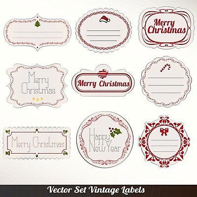 EPS 해외이미지 리본 크리스마스 일러스트 산타모자 사람없음 세트 라벨 사각형 빈티지 원형 클래식 고급 해피뉴이어 해외202004 해외일러스트 도형 모자_잡화 기념일 컨셉 프레임 새해인사 파일형식 벡터 이미지허브