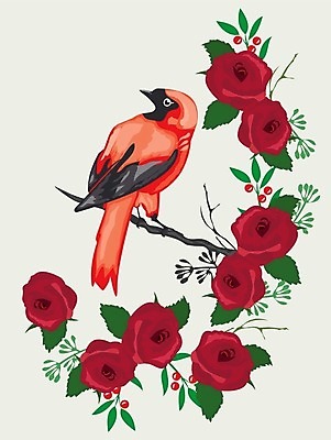 EPS 해외이미지 식물 동물 디자인 배너 커플 꽃 야생동물 분홍색 백그라운드 잎 2 꽃무늬 일러스트 자연 조류 장식 빨간색 초록색 여름 장미 얼룩 숲 해외202004 해외일러스트 계절 컬러 무늬 관계 생태계 파일형식 벡터 이미지허브