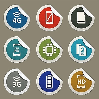 EPS 해외이미지 일러스트 모바일 스마트폰 핸드폰 세트 카메라 디지털 웹 전화기 스마트 와이파이 GPS 램 베터리 터치스크린 프로세서 4G 미니멀 해외202004 해외일러스트 컨셉 인터넷 IT 전자제품 스마트기기 무선인터넷 파일형식 벡터 이미지허브