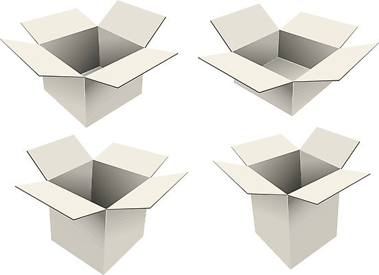 EPS 해외이미지 템플릿 종이 일러스트 포장 선물 상자 공백 재활용 회색 오픈 컨테이너 오브젝트 팩 패키지 판지 고립 해외202004 해외일러스트 산업 컬러 화장품 친환경 파일형식 벡터 이미지허브