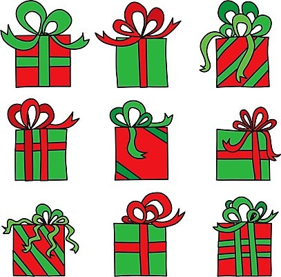 EPS 해외이미지 계절 리본 크리스마스 일러스트 포장 선물 빨간색 초록색 상자 생일 만화 해외202004 해외일러스트 기념일 컬러 파일형식 벡터 이미지허브