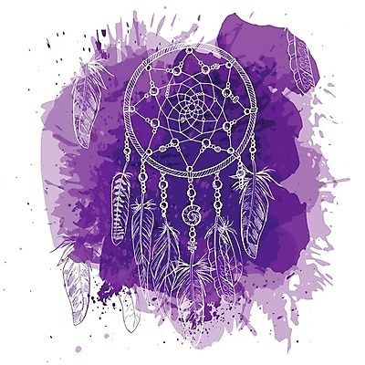 EPS 해외이미지 전통 일러스트 사람없음 장식 보라색 꿈 깃털 부적 드림캐쳐 해외202004 해외일러스트 컬러 파일형식 벡터 이미지허브