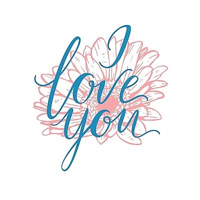 EPS 해외이미지 꽃 분홍색 백그라운드 일러스트 캘리그라피 사람없음 파란색 해외202004 해외일러스트 식물 컬러 파일형식 벡터 이미지허브