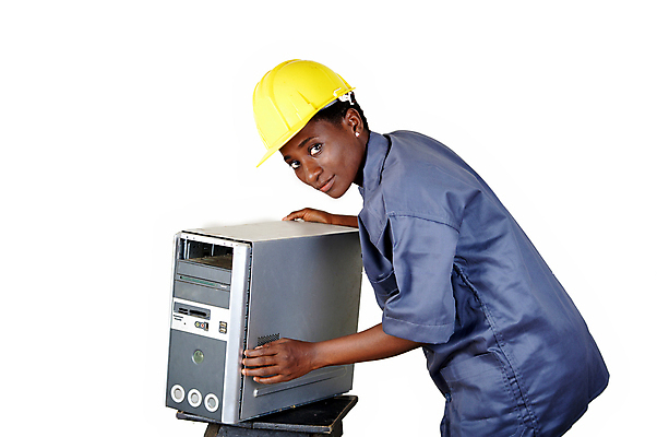 포토 JPG 해외이미지 유니폼 한명 사람 컴퓨터 도구 업무 작업실 수리 헬멧 유지 해외202004 해외포토 1 옷 전자제품 작업 보호장비 파일형식 이미지허브