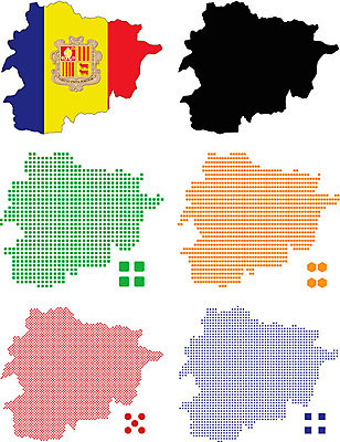 EPS 해외이미지 모양 유럽 지도 일러스트 빨간색 초록색 파란색 숫자 흰색 깃발 점 그림 정사각형 윤곽 안도라 지리 픽셀 해외202004 해외일러스트 도형 문자 나라 컬러 파일형식 벡터 이미지허브