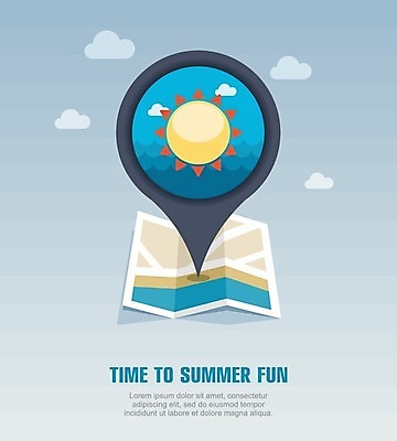 EPS 해외이미지 구름 바다 지도 일러스트 날씨 사람없음 여름 여름휴가 바캉스 태양 뜨거움 위치 해외202004 해외일러스트 자연요소 계절 휴가 파일형식 벡터 여름_계절 이미지허브