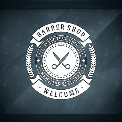 EPS 해외이미지 스티커 일러스트 사람없음 파란색 세트 라벨 흰색 이발소 해외202004 해외일러스트 컬러 프레임 뷰티샵 파일형식 벡터 이미지허브