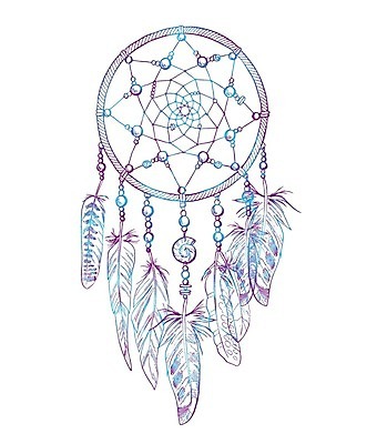 EPS 해외이미지 전통 일러스트 사람없음 장식 파란색 꿈 깃털 부적 드림캐쳐 해외202004 해외일러스트 컬러 파일형식 벡터 이미지허브
