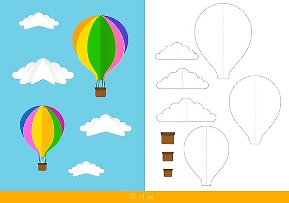 EPS 해외이미지 구름 어린이교육 교육 일러스트 미술 사람없음 그림 유아교육 풍선 학습지 색칠공부 해외202004 해외일러스트 자연요소 문화예술 교재 학습 색칠 파일형식 벡터 이미지허브