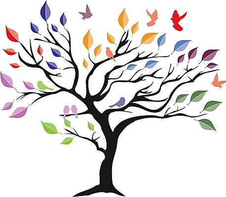 EPS 해외이미지 나무 잎 일러스트 조류 추상 사람없음 컬러풀 해외202004 해외일러스트 식물 동물 컬러 무늬 파일형식 벡터 이미지허브