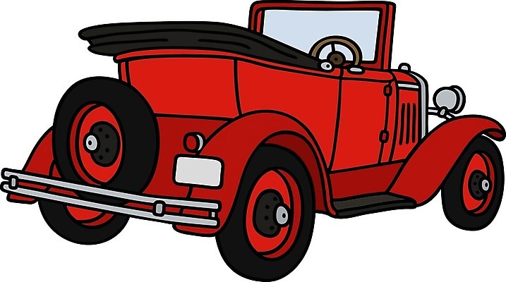 EPS 해외이미지 일러스트 자동차 사람없음 빨간색 빈티지 클래식 오픈카 복고 클래식카 해외202004 해외일러스트 육상교통 컬러 컨셉 승용차 파일형식 벡터 이미지허브