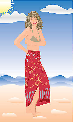 EPS 해외이미지 백인 모델 드레스 여자 행복 모래 바다 여행 일러스트 맨발 휴가 미소 사람 소녀 야외 물 여름 치마 햇빛 태양 선탠 해외202004 해외일러스트 자연요소 서양인 옷 계절 감정 어린이 발 하의 표정 파일형식 벡터 이미지허브