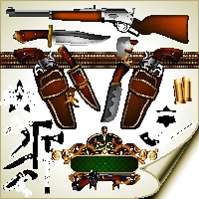 EPS 해외이미지 모양 무기 곡선 일러스트 통 손잡이 그래픽 장식 세트 힘 권총 총 벨트 칼날 칼 심볼 오브젝트 그림 복고 군용 리볼버 철강 스타일 디테일 해외202004 해외일러스트 잡화 선 군대 파일형식 벡터 이미지허브