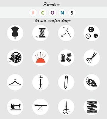 EPS 해외이미지 일러스트 공 버튼 실 옷걸이 철 심볼 계량기 재단 해외202004 해외일러스트 파일형식 벡터 이미지허브