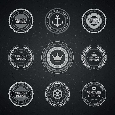 EPS 해외이미지 스티커 일러스트 사람없음 세트 라벨 빈티지 해외202004 해외일러스트 컨셉 프레임 파일형식 벡터 이미지허브