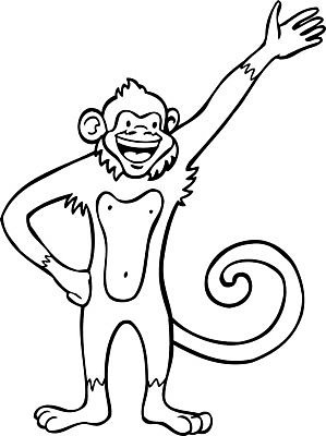 EPS 해외이미지 클립아트 동물 캐릭터 행복 물결 야생동물 일러스트 동물원 미술 책 검은색 흰색 원숭이 만화 꼬리 유인원 고릴라 침팬지 고립 해외202004 해외일러스트 일러캐릭터 감정 컬러 포유류 문화예술 파일형식 벡터 이미지허브