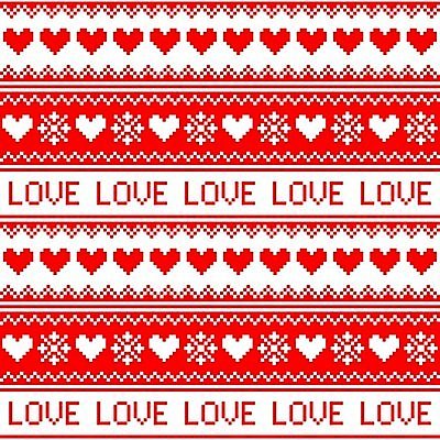 EPS 해외이미지 디자인 겨울 패턴 일러스트 눈꽃 사랑 사람없음 빨간색 하트 뜨개질 픽셀 해외202004 해외일러스트 모양 계절 감정 컬러 무늬 눈_날씨 취미 파일형식 벡터 이미지허브