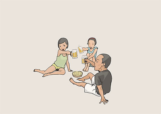 전신 PSD 여자 남자 일러스트 맥주 주류 사람 앉기 성인 세명 과자 건배 감자칩 비어피플 성인만 국내일러스트 음료 모션 디저트 칩_음식 파일형식