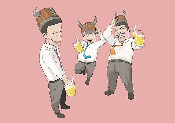 전신 PSD 남자 일러스트 맥주 주류 서기 사람 정장 성인 세명 맥주잔 바이킹 비어피플 성인남자만 국내일러스트 옷 음료 술잔 모션 남자만 성인만 파일형식