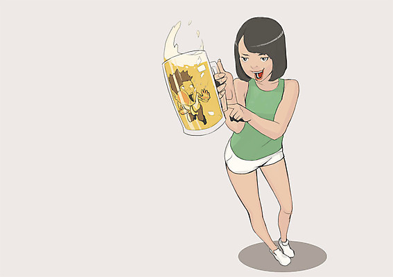 PSD 여자 남자 일러스트 맥주 주류 사람 성인 두명 맥주잔 비어피플 국내일러스트 음료 술잔 파일형식