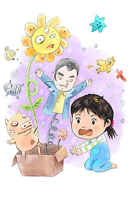 PSD 식물 여자 꽃 어린이라이프 어린이 일러스트 해바라기 마늘 병아리 한명 사람 소녀 상자 장난감 놀람 용수철 돼지 드라큘라 미라 소녀한명만 국내일러스트 1 라이프스타일 감정 채소 포유류 조류 표정 여자한명만 소녀만 파일형식