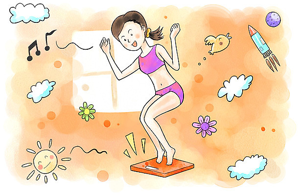 PSD 구름 여자 다이어트 음표 일러스트 조류 한명 사람 성인 태양 행성 로켓 몸무게 즐거움 체중계 감량 국내일러스트 자연요소 동물 1 기호 감정 음악 건강 우주 파일형식