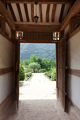포토 JPG 주간 나무 식물 한국문화 계절 고건축 유적 한국건축 한국 풍경 사람없음 야외 여름 문 여름풍경 문화재 과거 서원 안동 병산서원 고택 국내포토 자연요소 동양문화 전통 건축물 건축 아시아 컨셉 경상북도 파일형식 여름_계절