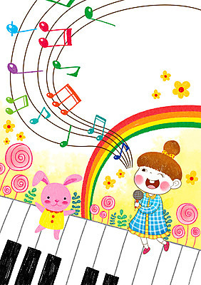 PSD 식물 동물 여자 꽃 어린이 악기 음악 무지개 음표 일러스트 노래 한명 사람 소녀 토끼 건반 피아노 건반악기 마이크 즐거움 오선지 어린이세상 소녀한명만 국내일러스트 자연요소 1 기호 감정 음향기기 포유류 문화예술 반려동물 악보 오선 여자한명만 소녀만 파일형식