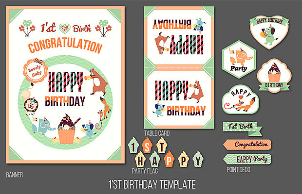 템플릿 배너 기념일 스티커 종류 사람없음 장식 귀여움 생일파티 생일 초대장 생일축하 생일카드 돌잔치 첫돌 특별함 행사템플릿 아기자기 이미지템플릿 AI파일 컨셉 카드_감사 이벤트 돌_생일 축하 파일형식 벡터
