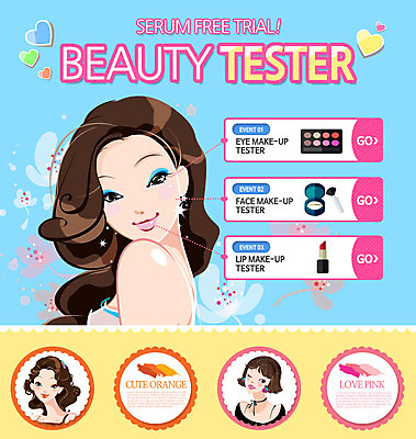 PSD 템플릿 여자 웹템플릿 이벤트페이지 사람 이벤트 성인 세명 화장 뷰티 화장품 여자만 성인여자만 성인만 이미지템플릿 페이지 파일형식