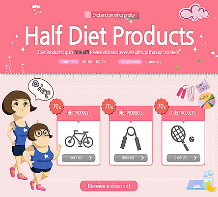 PSD 템플릿 여자 웹템플릿 다이어트 이벤트페이지 건강 사람 이벤트 성인 두명 운동 뷰티 자전거 운동기구 테니스 줄넘기 여자만 성인여자만 성인만 이미지템플릿 구기 바이크 헬스 페이지 파일형식