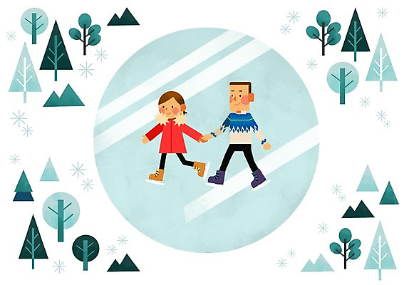 전신 PSD 나무 커플 사계절 계절 여자 남자 겨울 일러스트 사람 성인 두명 손잡기 얼음 스케이트 눈 국내일러스트 자연요소 식물 스포츠용품 관계 모션 날씨 파일형식