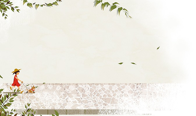 전신 PSD 동물 한마리 사계절 계절 여자 길 백그라운드 잎 일러스트 한명 사람 풍경 걷기 봄 산책 강아지 감성 여자만 여자한명만 봄배경 국내일러스트 식물 1 컨셉 모션 휴식 반려동물 개 파일형식