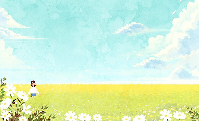 PSD 구름 사계절 계절 여자 꽃 백그라운드 잎 일러스트 하늘 한명 서기 사람 풍경 초원 상반신 봄 감성 여자만 여자한명만 봄배경 국내일러스트 자연요소 식물 1 컨셉 모션 파일형식