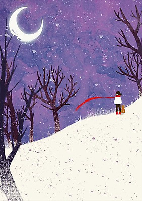 전신 PSD 나무 동물 한마리 사계절 계절 여자 백그라운드 겨울 일러스트 밤하늘 한명 서기 사람 풍경 목도리 달 강아지 초승달 언덕 감성 여자만 여자한명만 겨울배경 국내일러스트 자연요소 식물 1 잡화 컨셉 모션 하늘 반려동물 개 야간 파일형식