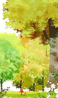 전신 PSD 나무 동물 한마리 응시 사계절 계절 여자 꽃 백그라운드 일러스트 한명 서기 사람 풍경 봄 풀 강아지 감성 여자만 여자한명만 봄배경 국내일러스트 식물 1 시선 컨셉 모션 반려동물 개 파일형식