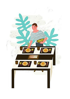 PSD 디자인 남자 문화 예술 음식 일러스트 식탁 문화예술 한명 서기 사람 상반신 성인 꾸미기 푸드아티스트 국내일러스트 1 모션 탁자 아티스트 파일형식