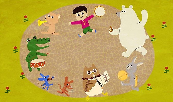 PSD 식물 동물 공원 남자 꽃 어린이 악기 연주 여러마리 일러스트 곰 함께함 한명 사람 소년 토끼 돼지 쥐 나팔 바이올린 순수 북 악어 부엉이 탬버린 소통 캐스터네츠 소년한명만 국내일러스트 1 공공시설 음악 다수 컨셉 포유류 파충류 조류 현악기 타악기 반려동물 설치류 남자한명만 소년만 파일형식