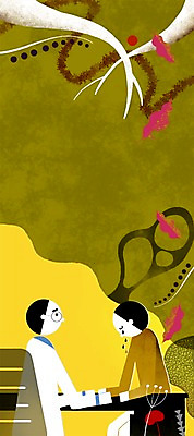 PSD 남자 일러스트 병원 대화 사람 앉기 상반신 성인 두명 치료 환자 의사 도움 보호 울음 눈물 상담 성인남자만 국내일러스트 감정 컨셉 의학 모션 표정 말하기 의료진 남자만 성인만 파일형식