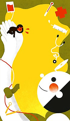 PSD 남자 일러스트 청진기 병원 주사기 사람 상반신 성인 두명 치료 진료 환자 의사 도움 뜨거움 열 보호 온도계 체온계 붕대 수혈 성인남자만 국내일러스트 컨셉 의학 의료기기 의료진 남자만 성인만 파일형식