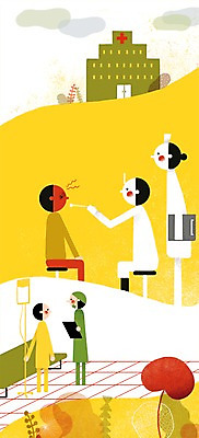 전신 PSD 구름 여자 남자 일러스트 병원 대화 서기 사람 여러명 성인 치료 진료 환자 간호사 의사 도움 뜨거움 열 수술 보호 수액 성인만 국내일러스트 자연요소 다수 컨셉 의학 모션 말하기 의료진 파일형식