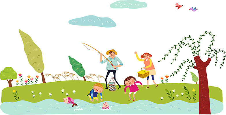 전신 나무 식물 동물 구름 계절 여자 남자 꽃 딸 행복 아들 어린이 일러스트 가족 조류 엄마 낚시 함께함 어류 사람 여러명 성인 여름 소풍 화목 개울 아빠 가정의달 국내일러스트 AI파일 자연요소 감정 다수 컨셉 관계 레저 강 야외활동 수중동물 5월 파일형식 벡터