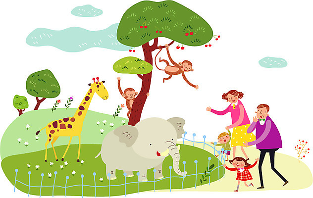 전신 나무 식물 동물 구름 여자 열매 남자 꽃 딸 행복 아들 어린이 여러마리 일러스트 가족 엄마 코끼리 함께함 동물원 사람 여러명 성인 소풍 화목 원숭이 아빠 기린 구경 가정의달 국내일러스트 AI파일 자연요소 감정 다수 컨셉 포유류 관계 야외활동 5월 파일형식 벡터